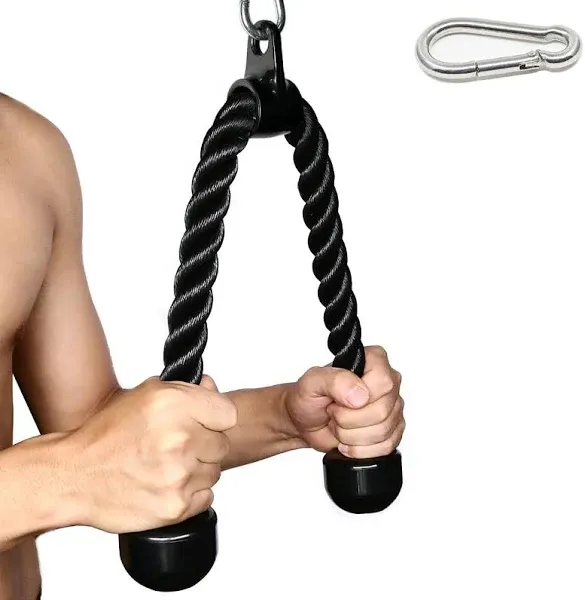 Tricep Rope 27 &amp; 35 inches 2 Colors Fitness Attachment Cable Machine Pulldown...