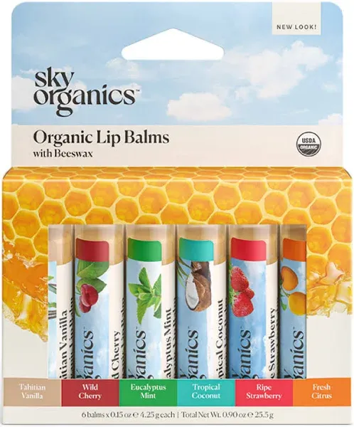 Sky Organics Organic Beeswax Lip Balms