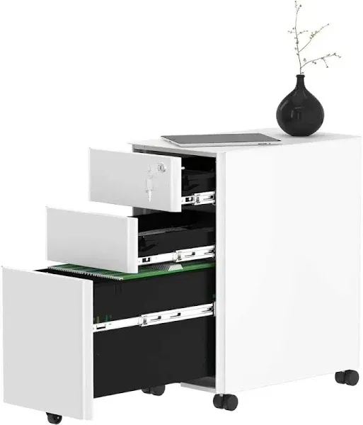 YITAHOME 3-Drawer Slim File Cabinet with Lock