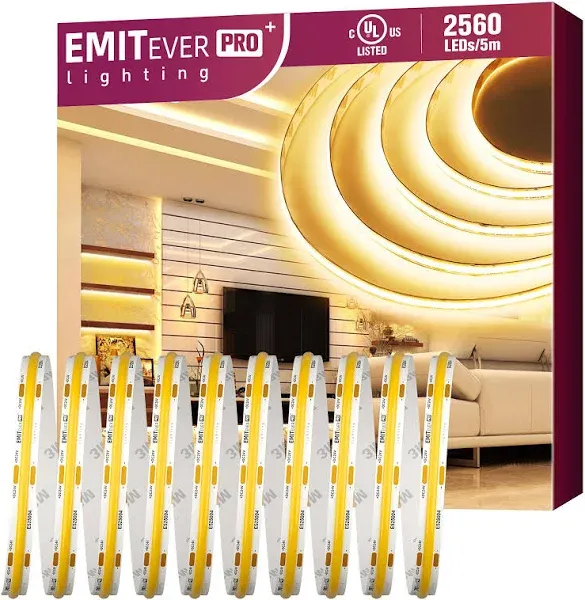 COB LED Strip Lights Warm White, 3000K Tape Light Premium High Density, DC 24...