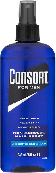 Consort for Men Hair Spray, Extra Hold, Unscented, Non-Aerosol - 8 oz