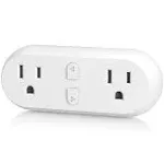 Hbn Smart Plug 15A WiFi Outlet Extender Dual Socket Plugs Works with Alexa