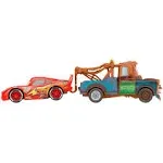 Disney Cars Toys and Pixar Cars 3, Mater & Lightning McQueen 2-Pack, 1:55 Scale Die-Cast Fan Favorite Character Vehicles for Racing and Storytelling Fun, Gift for Kids Age 3 and Older Multi