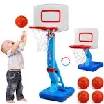 Toddler Little Girls Basketball Hoop Set with 4 Balls for Indoor Outdoor Age 1-3 2-4 3-5, Height Adjustable Basketball Goal for Kids Backyard Basketball Toys for 1 2 3 4 Year Old Girl Birthday Gifts