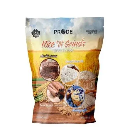 Pride Foods Rice 'N Grinds, 100% Natural Hot Rice Cereal Variety Pack