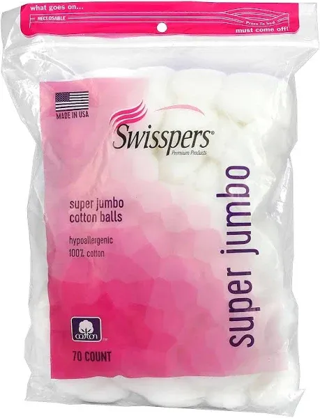 Swisspers Jumbo Cotton Balls (70 Count)