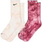 Nike Everyday Plus Cushioned Tie-Dye Crew Socks - 2 szt. (Ryż/Fuschia, L)