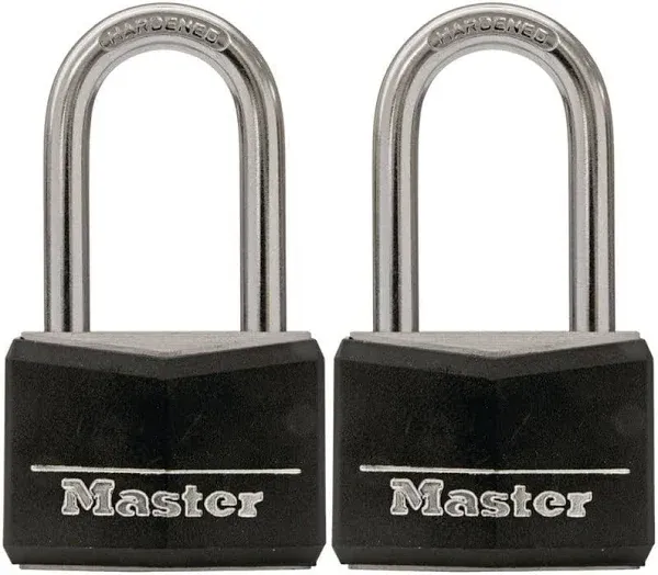 Lock with Key, 1-9/16 In. Wide, 1-1/2 In. Shackle, 2 Pack