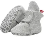 Zutano Organic Cotton Gripper Baby Bootie - Heather Gray