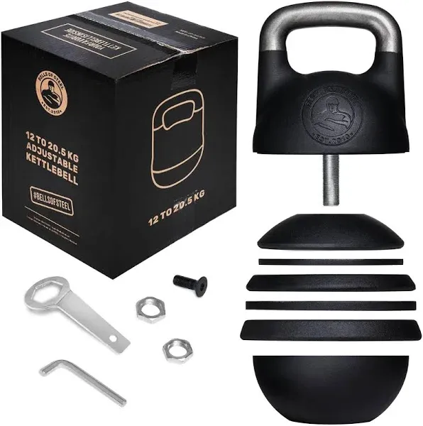 Adjustable Kettlebell [Bells of Steel] Upgraded Version Kettlebell Adjustable | Steel Shell, Internally-Loaded for Full Body Workouts | Competition