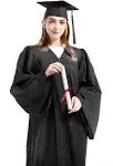 GRADWYSE Graduation Cap Gown 2024 Year Charm for Adult College High School Graduates Unisex, Adult Unisex, Size: 48, Black