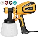 VONFORN Paint Sprayer, 700W HVLP Spray Gun with Cleaning & Blowing Joints, 4 Nozzles and 3 Patterns, Easy to Clean, for Furniture, Cabinets, Fence,