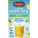 Celestial Seasonings Cold Brew Green Iced Tea 18 Count (Pack of 6)