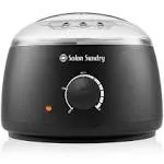 Salon Sundry Portable Electric Hot Wax Warmer Machine for Hair Removal - Black with Clear Lid