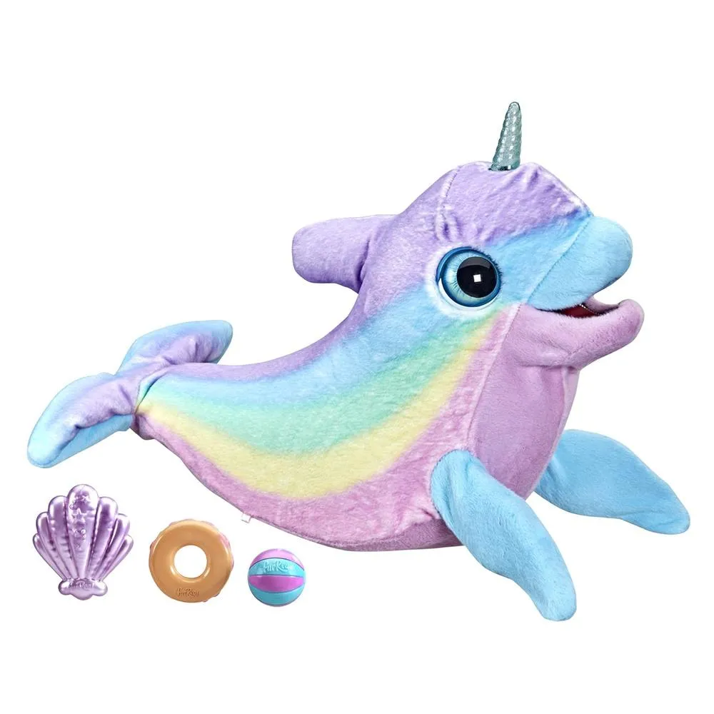 Great Choice Products Furreal Wavy The Narwhal Interactive Animatronic Plush Toy, Electronic Pet, 80+ Sounds And Reactions, Rainbow Plush, Ages