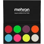 Mehron Makeup Paradise FX Neon UV Glow 8 Color Palette | Magnetic Refillable Special Effects Paint Palette | Professional Water Activated Paint for Raves, Costumes, SFX, Halloween, & Cosplay