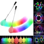 Papi Dada LED Poi Balls Set for Children and Adults - Premium Light Poi Balls for Beginners and Professionals | LED Pois Kids Juggling | Juggling Set & Light