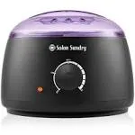 Salon Sundry Portable Electric Hot Wax Warmer Machine for Hair Removal - Black with Clear Lid