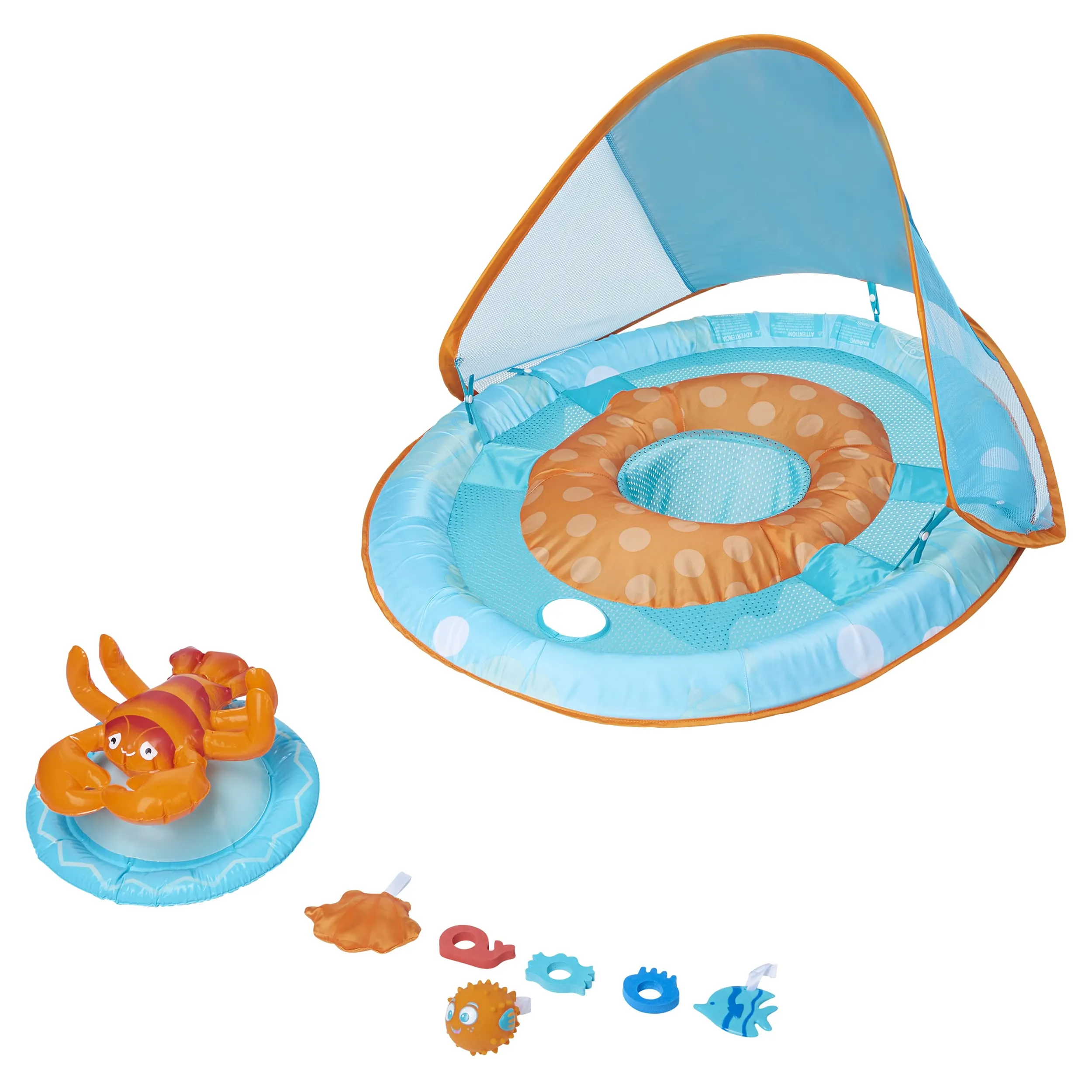 Swimways Baby Spring Float Activity Center with Canopy - Lobster