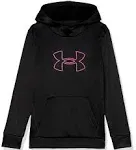 Under Armour Girls' Fleece Big Logo Hoodie, XL, Black/Rebel Pink