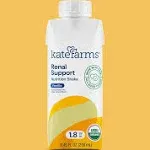 KATE FARMS Organic 1.8 Renal Support Shake, Vanilla, 20g Protein, 27 Vitamins and Minerals, Specialized Dialysis Nutrition Support, 8.45 oz (12 Pack)