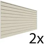 Proslat 8 ft. x 4 ft. PVC Slatwall - 2 Pack 64 Sq ft Sandstone P88209