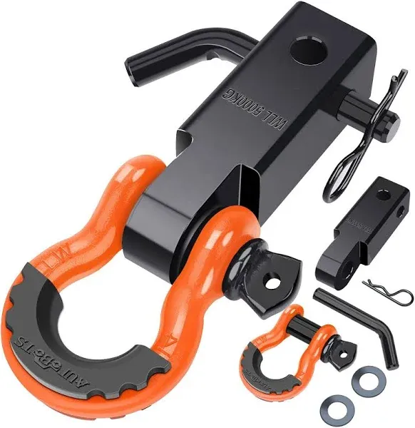 AUTOBOTS Shackle Hitch Receiver 2" 45,000 Lbs Break Strength Heavy Duty Receiver with 5/8" Screw Pin