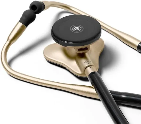 Eko CORE 500™ Digital Stethoscope — The Pinnacle of Digital Stethoscope Technology, Combining TrueSound™ Audio with 3-Lead ECG and a Full-Color Display, Champagne, COR501-CHP/CHP