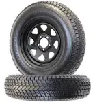 eCustomrim 2-Pack Trailer Tire Rim ST205/75D15 15 in. Load Range C 5 Lug Black Spoke Wheel - 2 Year Warranty w/Free Roadside