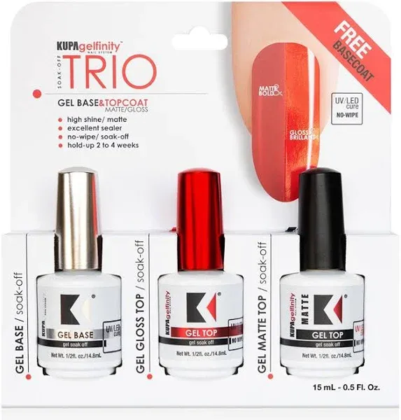 Kupa GelFinity Gel Base & Topcoat Trio Pack