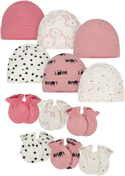 Onesies Brand Unisex Baby 12-piece Cap and Mitten Set