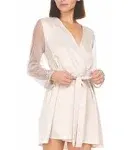 Flora Nikrooz Showstopper Charmeuse Cover-Up Robe Champagne