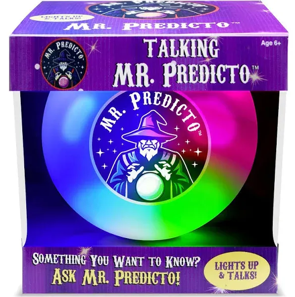 Talking Mr. Predicto Fortune Telling Ball - Ask Yes or No Question & He Speaks Answer, Crystal Ball Halloween Games, Fortune Teller Accessories Costume, Perfect Light Up Halloween Toy for Teens & Kids