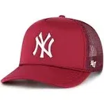 '47 Brand New York Yankees Foam Mesh Trucker Hat Burgundy