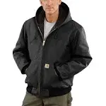 Carhartt Men&s Quilted Flannel-Lined Duck Active Jacket, Black