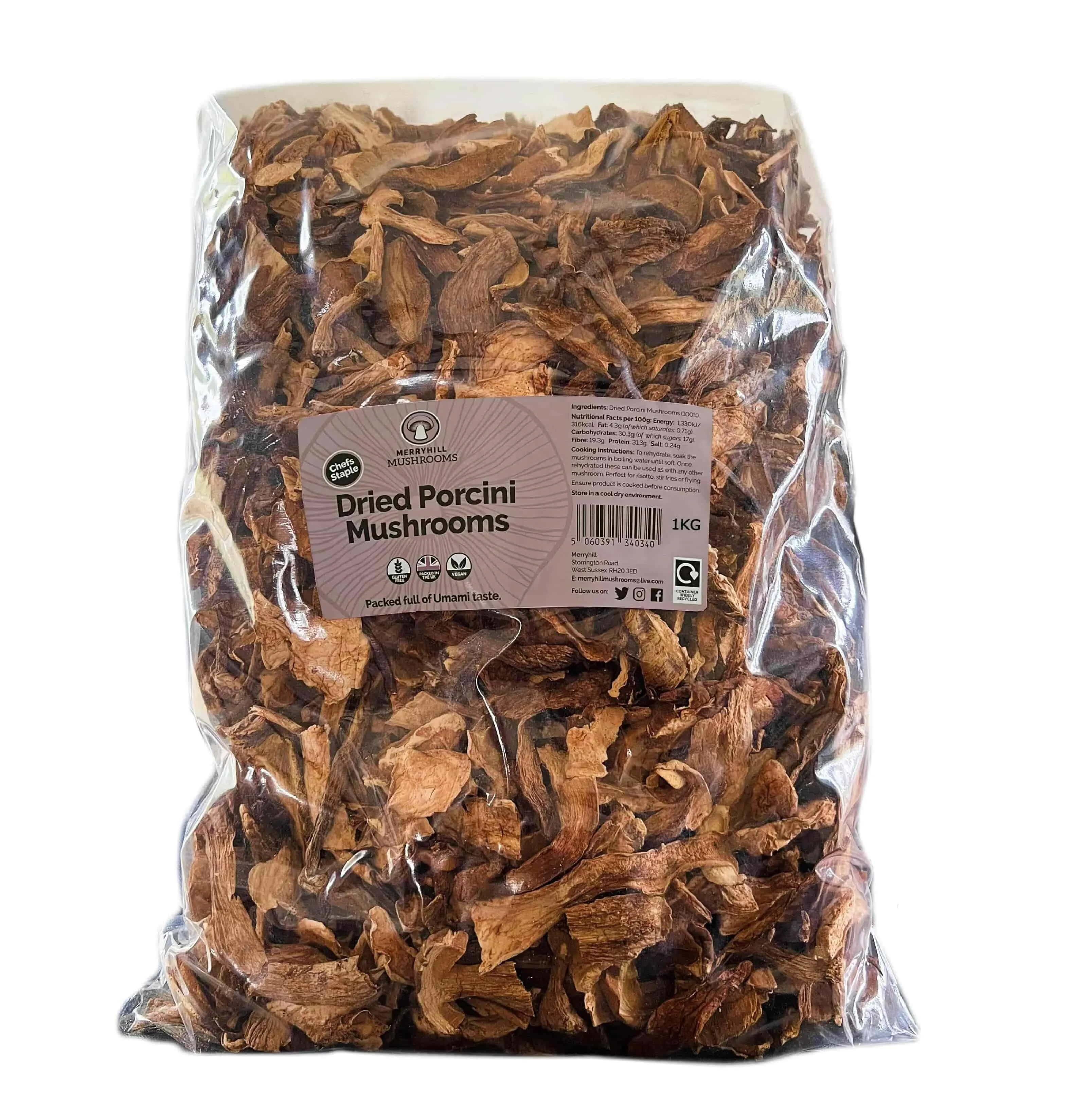 Merryhill Mushrooms - Premium, A Graded Dried Porcini Mushrooms (1kg)