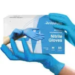 FifthPulse Nitrile Exam Latex Free & Powder Free Gloves - Box of 50 Gloves, Fuchsia