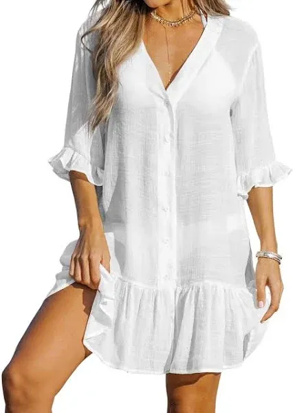 Cupshe Women's Ruffled Cover-Up Dress