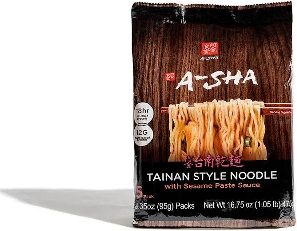 World Market A-Sha Tainan Noodles with Sesame Paste Sauce (5 Pack)