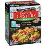 Crown Prince Non-GMO Smoked Oysters in Olive Oil 6 Cans 22.5 oz