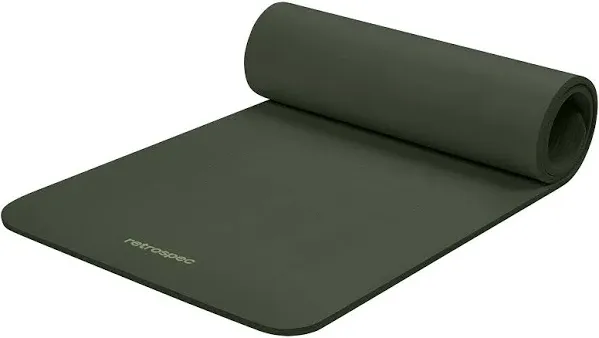 Retrospec Solana Yoga Mat 1/2" Thick w/Nylon Strap for Men & Women