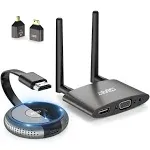 Wireless HDMI Transmitter and Receiver 4K- HDMI &amp; VGA Dual Screen, Multi-TX C...