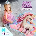 Dan&Darci Jumbo Shimmery 45-Piece Unicorn Floor Puzzle for Kids Ages 3-6 Years Old