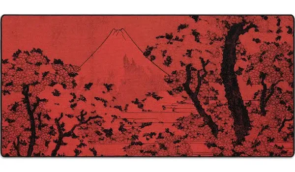 The Mousepad Company MPCO Mount Fuji with Cherry Trees in Bloom White Large Size Gaming WFH Mousepad Full Desk