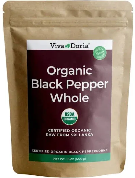 Viva Doria Organic Whole Black Pepper