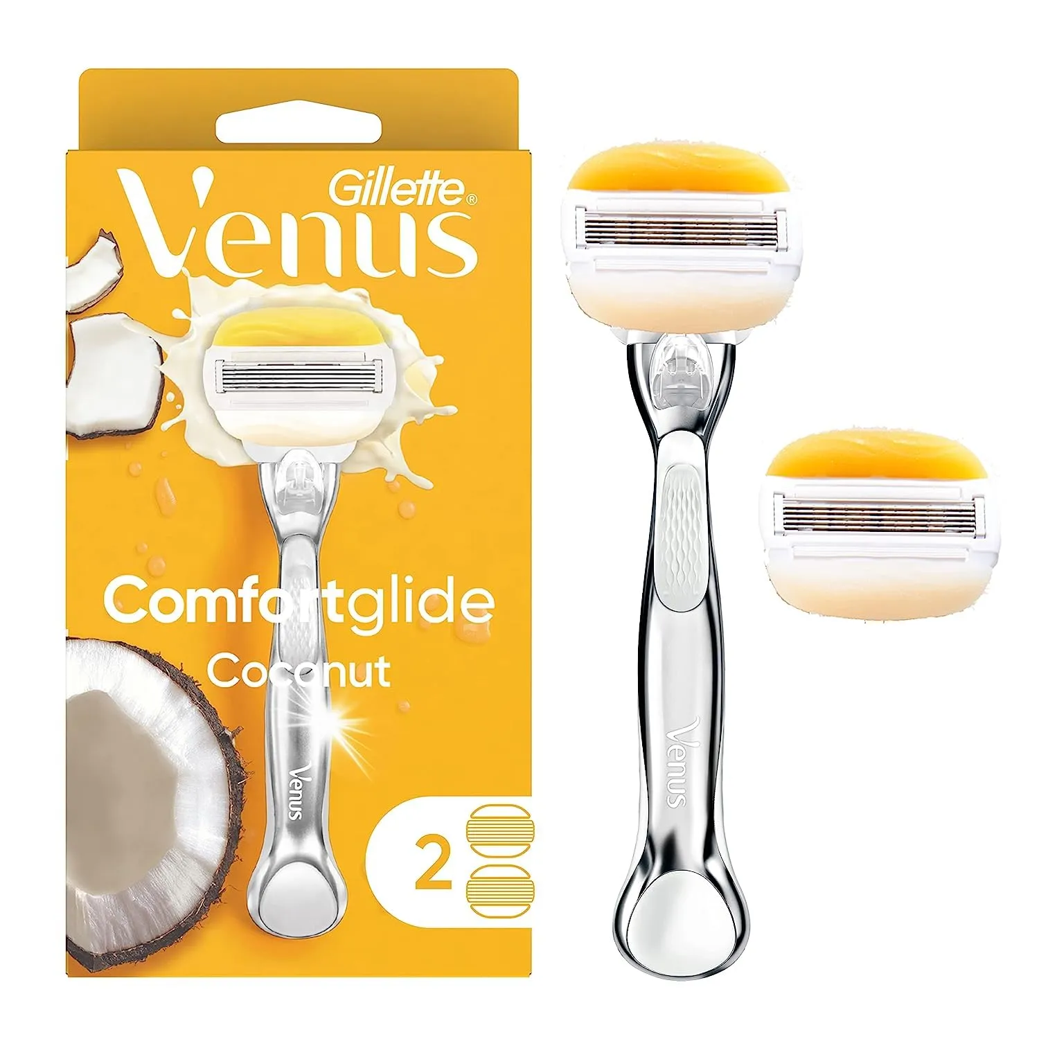 Venus ComfortGlide Olay Coconut Women's Razor Handle + 2 Refills