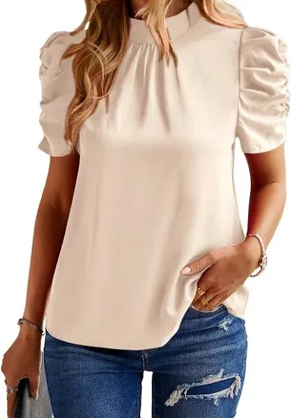 Women's Boho Ruffle Short Sleeve Floral Shirt