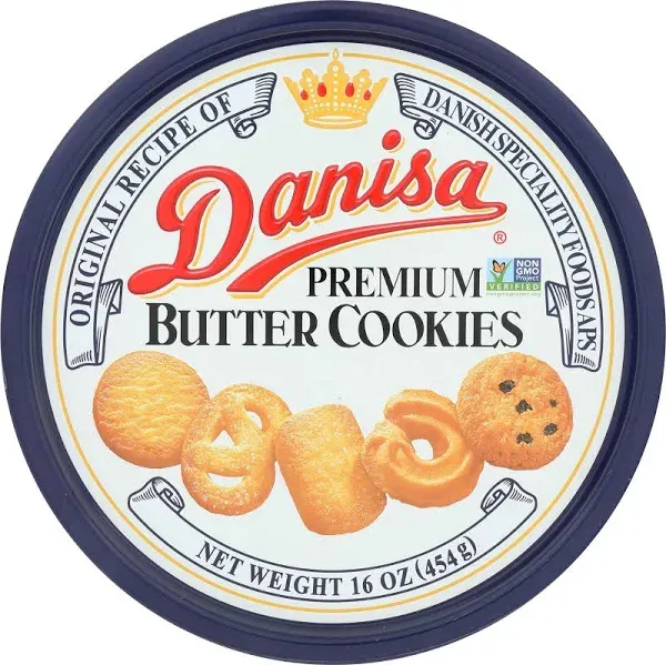 Danisa Premium Butter Cookies 16 oz Festive EMPTY TIN  NO COOKIES INCLUDED 