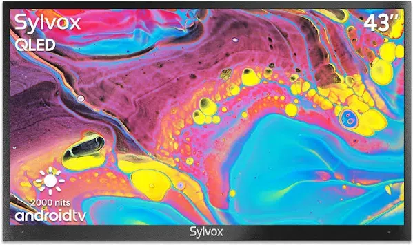 SYLVOX 75&#034; QLED Outdoor TV 2000nit Full Sun Android 11 TV IP55 Waterproof