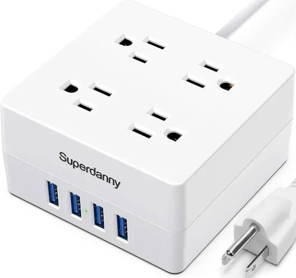 SUPERDANNY USB Power Bar Surge Protector